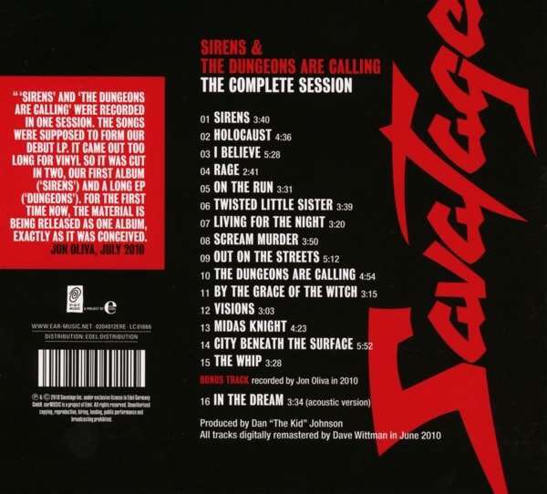 Sirens and The Dungeons Are Calling - Savatage (CD) music collectible [Barcode 9340650009208] - Main Image 2