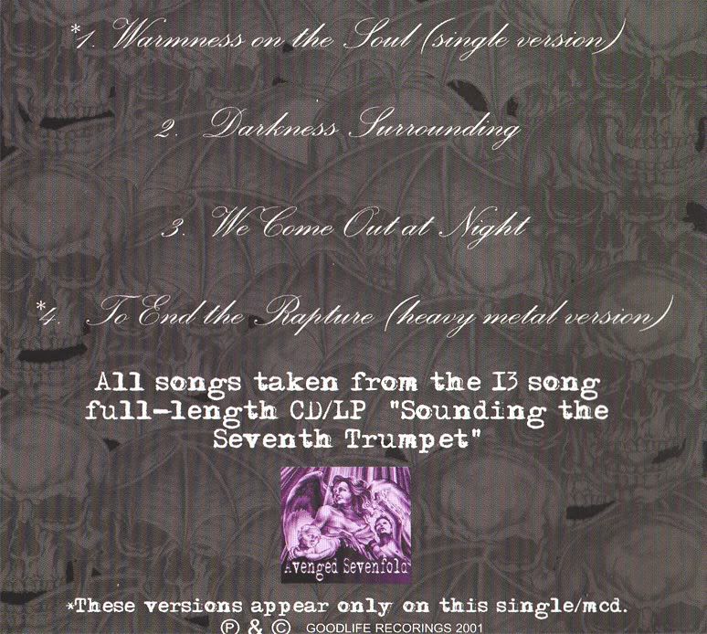 Warmness on the Soul - Avenged Sevenfold (CD - 2001) music collectible [Barcode 823401000338] - Main Image 2