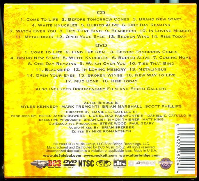 Live From Amsterdam - Alter Bridge (CD/DVD) music collectible [Barcode 884860021173] - Main Image 2