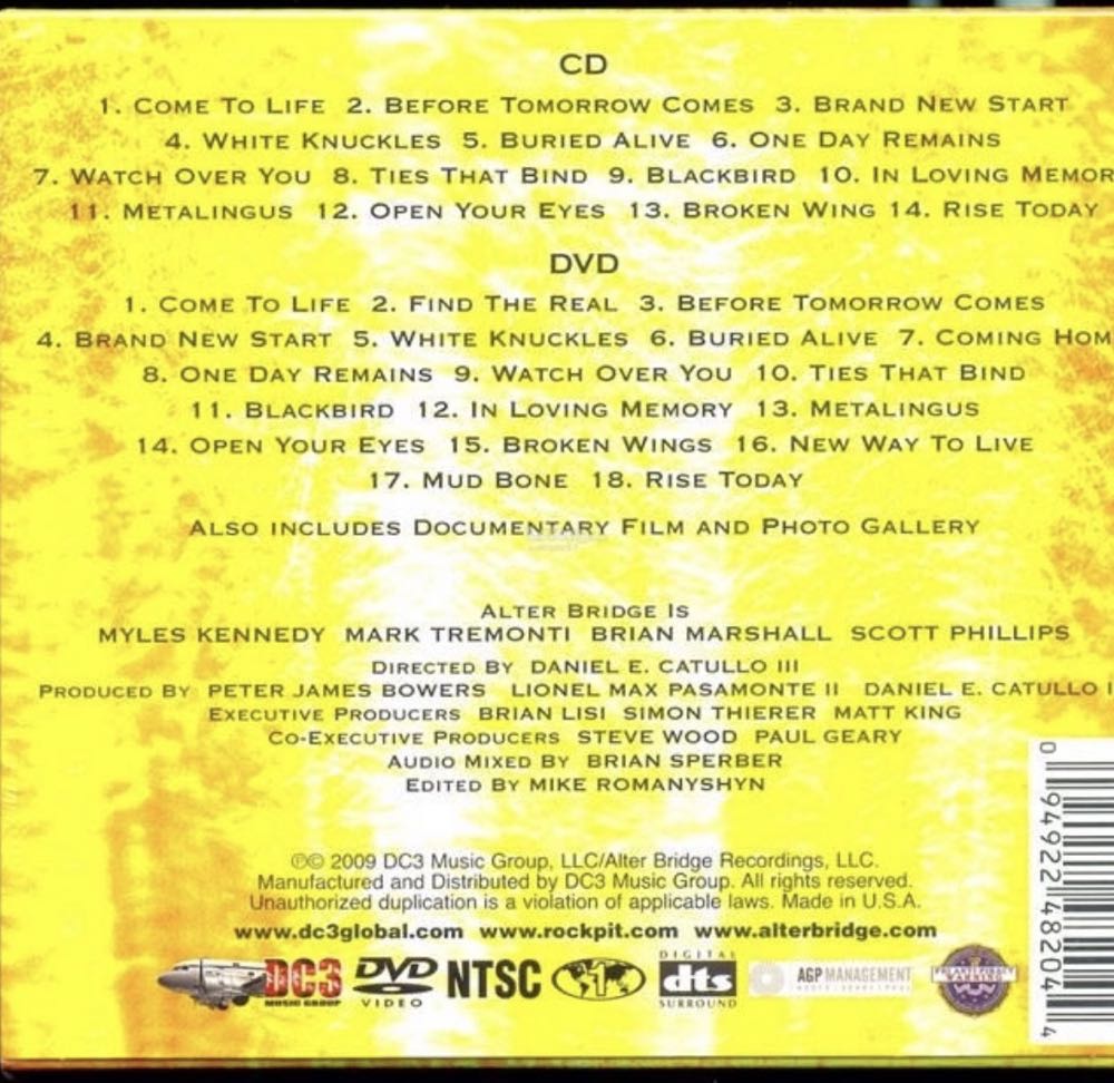 Live From Amsterdam - Alter Bridge (CD/DVD) music collectible [Barcode 884860021173] - Main Image 4