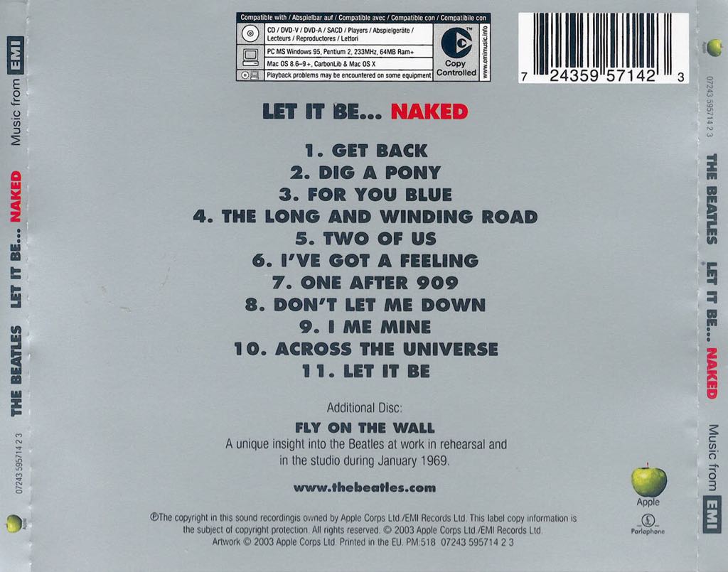 Let It Be... Naked - The Beatles (CD - 57) music collectible [Barcode 0724359571324] - Main Image 2