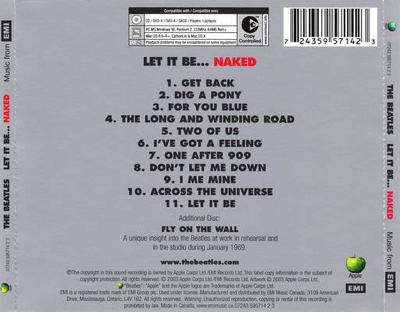 Let It Be... Naked - Beatles (CD - 5628) music collectible [Barcode 724359571423] - Main Image 2
