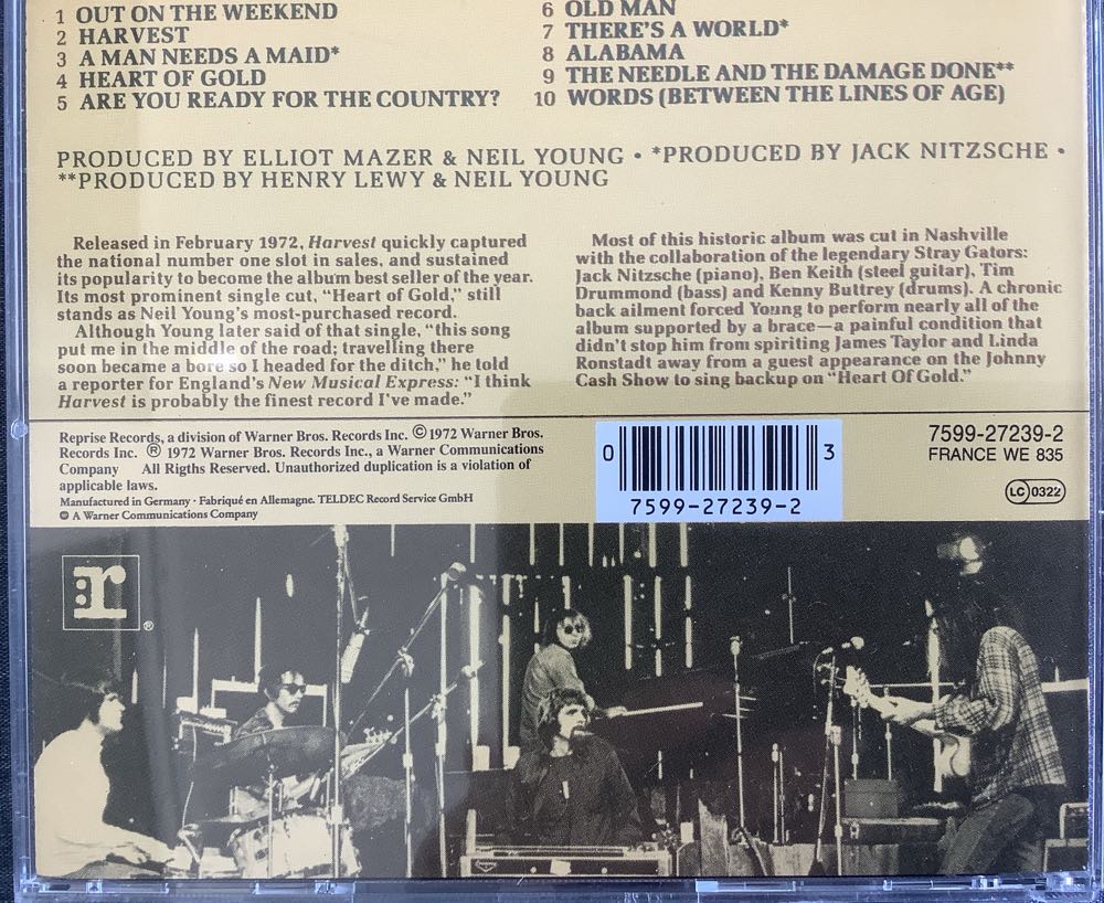 Harvest - Young, Neil (CD - 37) music collectible [Barcode 075992723923] - Main Image 4