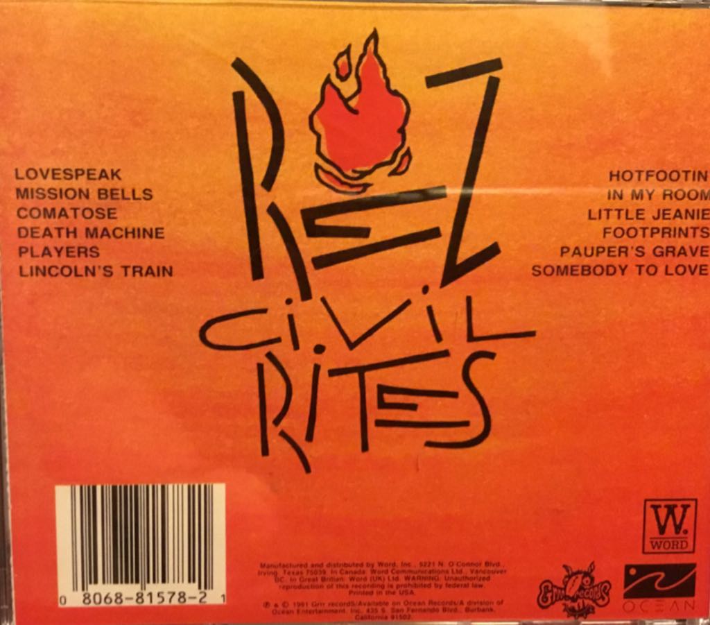 Civil Rites - Resurrection Band (CD - 43) music collectible [Barcode 080688157821] - Main Image 2