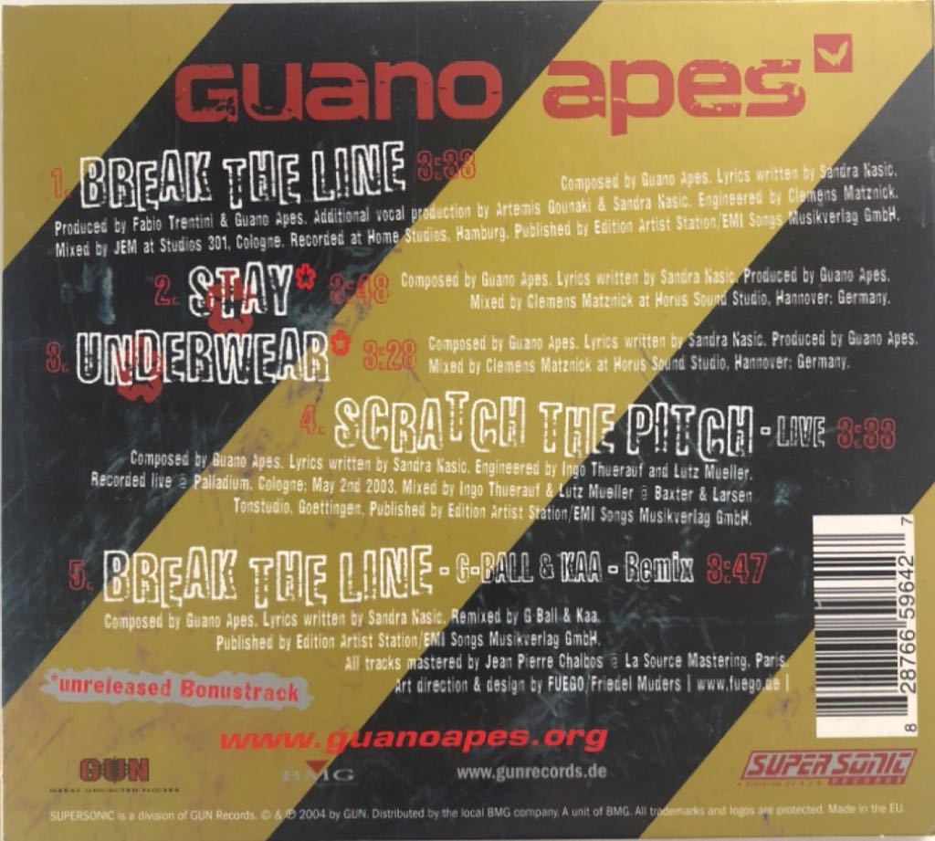 Break The Line - Guano Apes (CD) music collectible [Barcode 828766596427] - Main Image 2