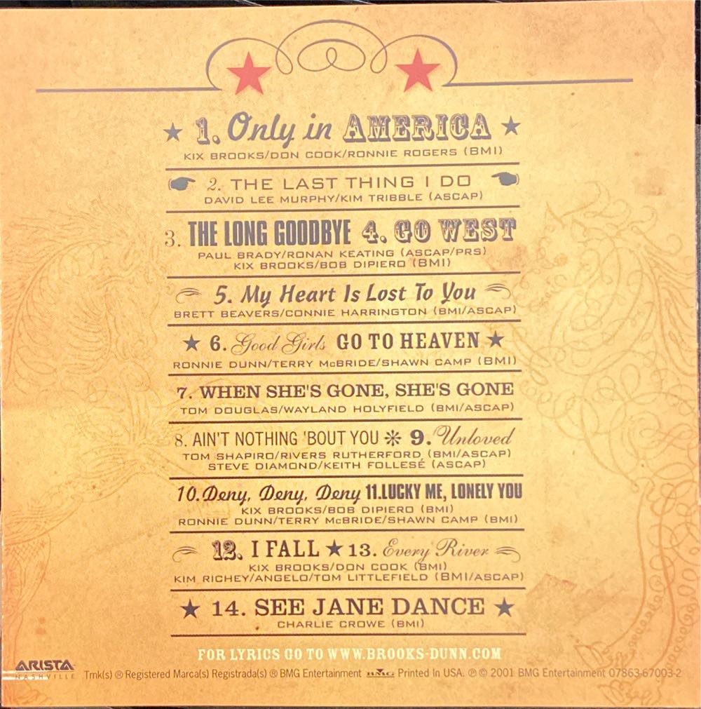 Steers and Stripes     23 - Brooks & Dunn (CD - 53) music collectible [Barcode 078636700328] - Main Image 3