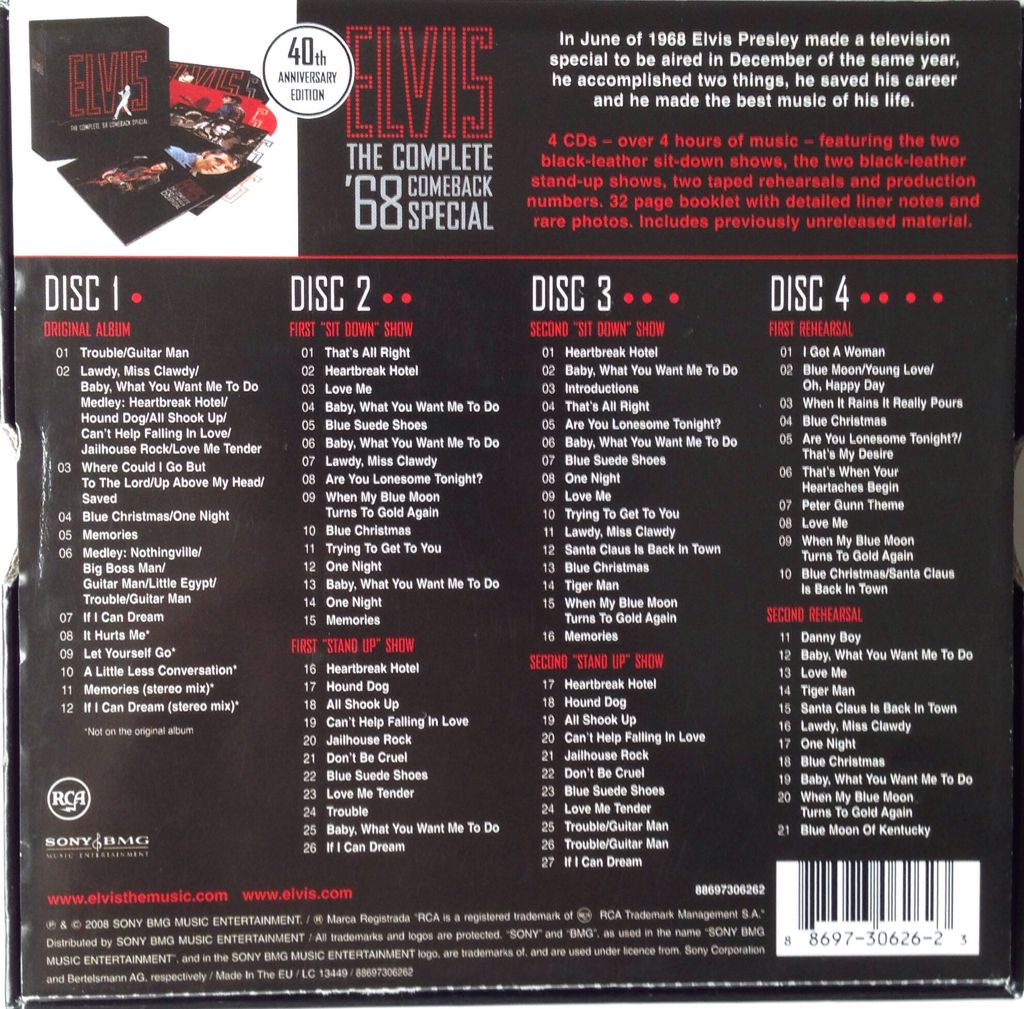 Elvis: The Complete ’68 Comeback Special - Presley, Elvis (CD) music collectible [Barcode 886973062623] - Main Image 2