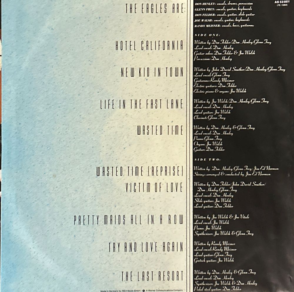 Hotel California - Eagles (12” - 43) music collectible [Barcode 075596050913] - Main Image 4