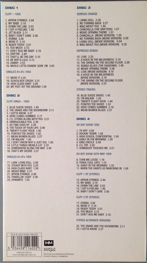 Cliff Richard - Rockin The 50s - Cliff Richard (CD) music collectible [Barcode 5036408116222] - Main Image 2