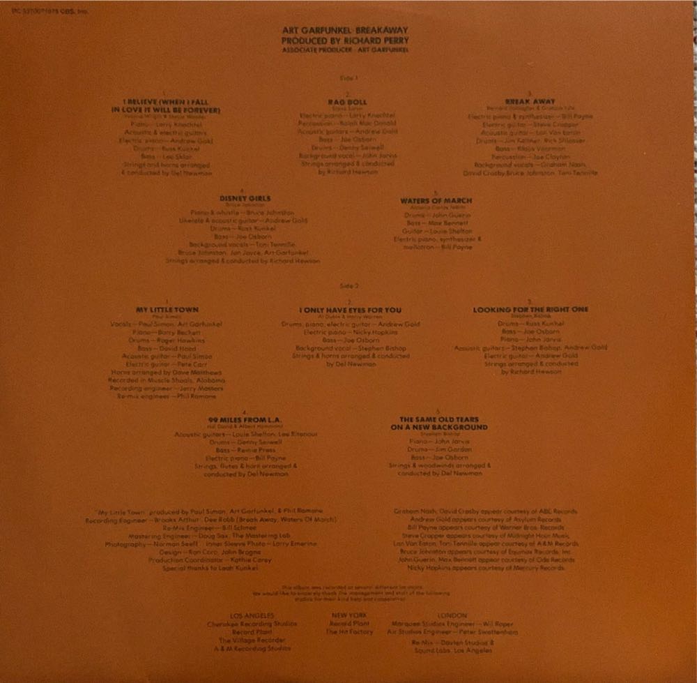 Breakaway - Garfunkel, Art (12”) music collectible - Main Image 4