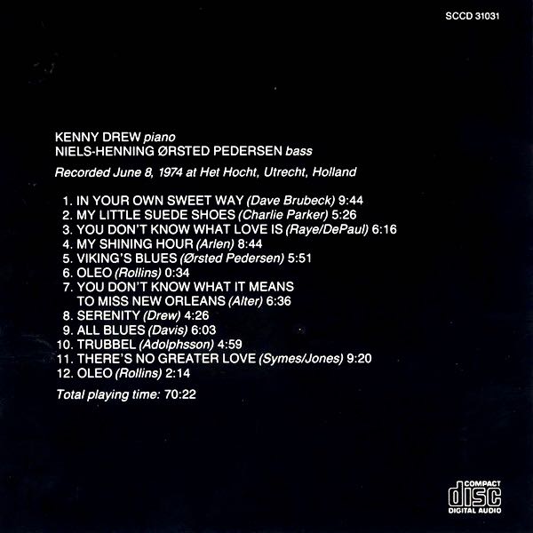 Duo Live in Concert - Drew, Kenny 🇺🇸-CD SteepleChase (CD - 70) music collectible [Barcode 716043103126] - Main Image 4