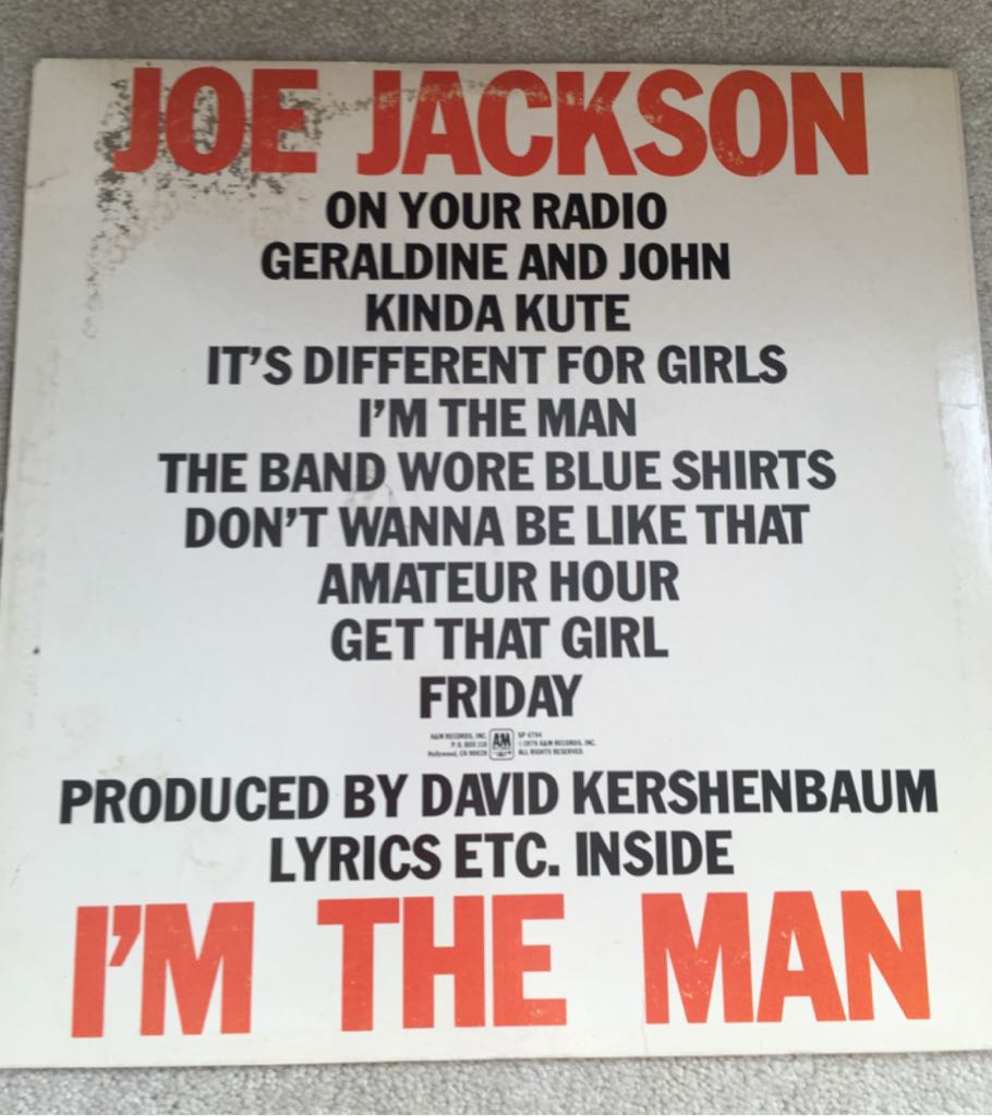 I’m The Man - Jackson, Joe (7”) music collectible - Main Image 2