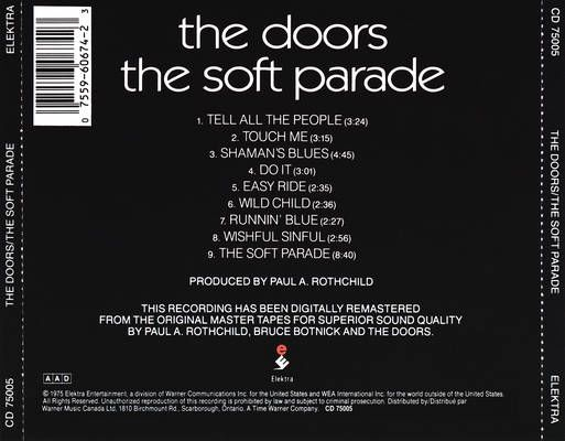 The Soft Parade - The Doors (CD - 34) music collectible [Barcode 075597500523] - Main Image 2