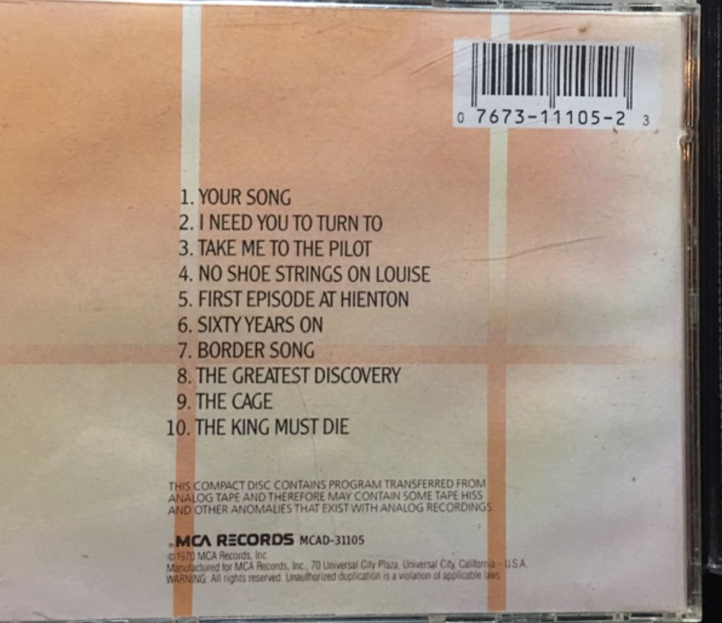 John, Elton - Elton John - Elton John (12” - 39) music collectible [Barcode 076731110523] - Main Image 2