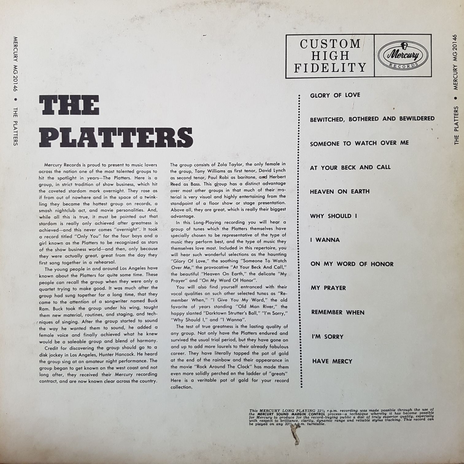 The Platters - Platters, The (12”) music collectible - Main Image 2