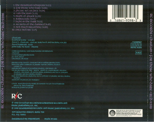 For Those Who Dare - Chastain (CD - 49:06) music collectible [Barcode 016861939823] - Main Image 4