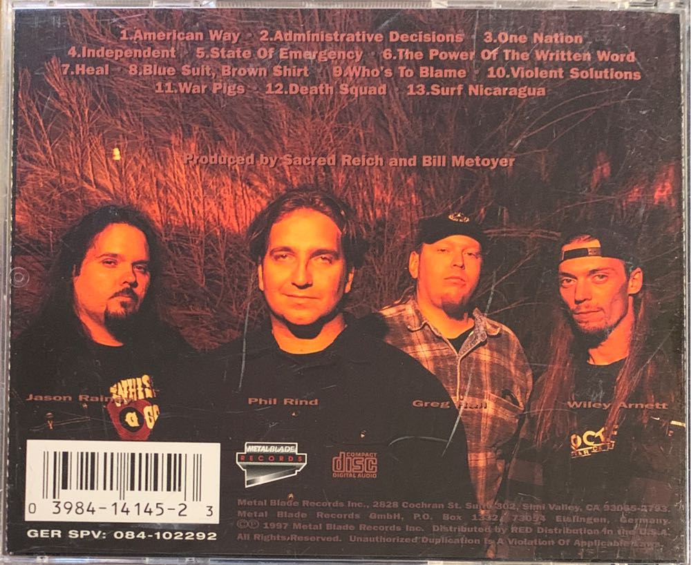 Still Ignorant: (1987-1997) Live - Sacred Reich (CD) music collectible [Barcode 039841414523] - Main Image 2