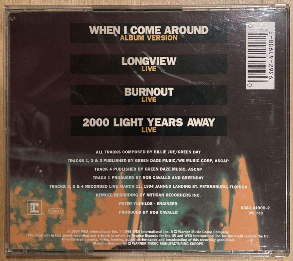 When I Come Around (Single) - Green Day (CD) music collectible [Barcode 093624190820] - Main Image 2