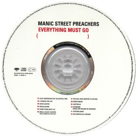 Everything Must Go - Manic Street Preachers (CD - 45) music collectible [Barcode 5099748393029] - Main Image 4