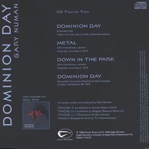 Dominion Day - Gary Numan (CD) music collectible [Barcode 741157034721] - Main Image 2