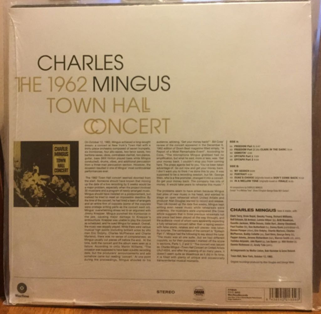 Town Hall Concert 1964 - Charles Mingus (12”) music collectible [Barcode 025218604222] - Main Image 2