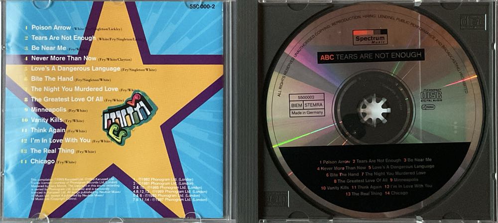 Tears Are Not Enough - ABC (CD) music collectible [Barcode 731455000023] - Main Image 3