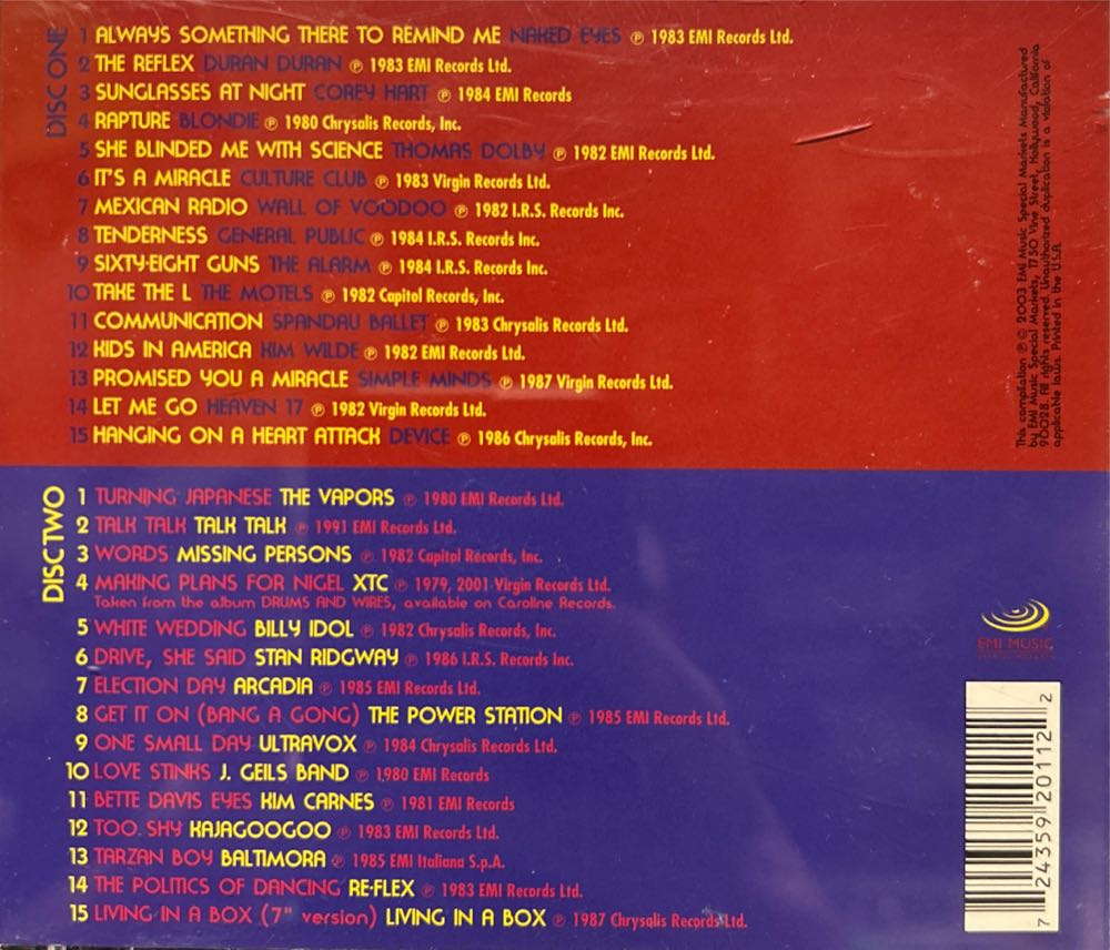80s New Wave - Various Artists (CD) music collectible [Barcode 724359201122] - Main Image 2