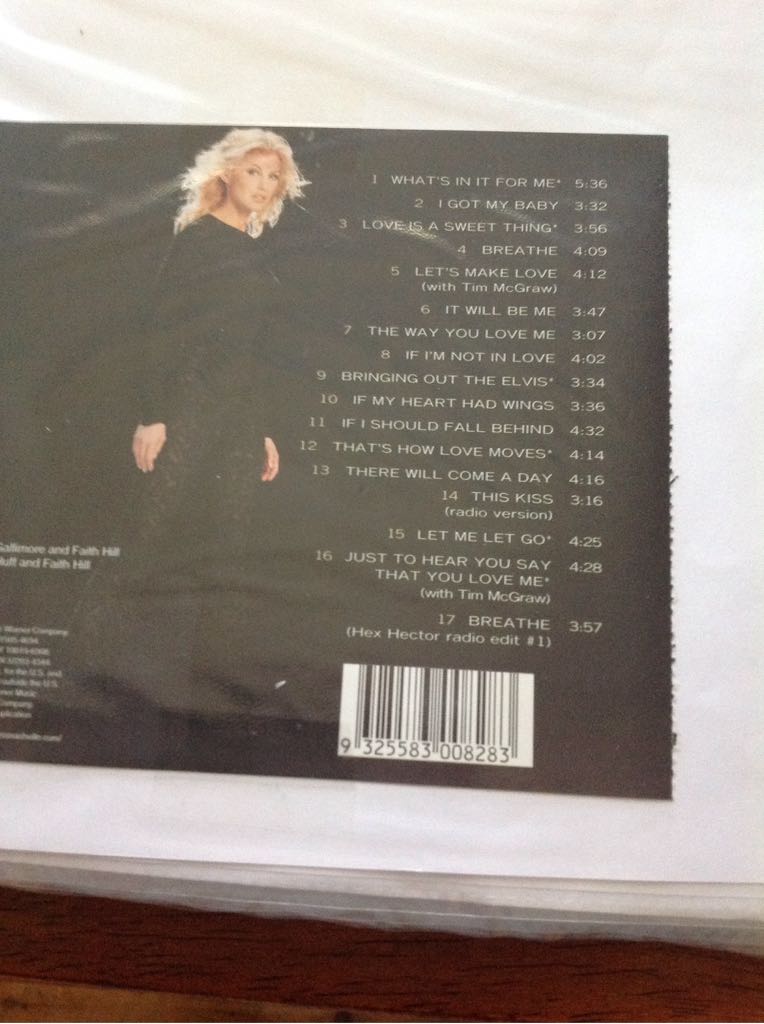 Breathe - Faith Hill (CD) music collectible [Barcode 9325583008283] - Main Image 2