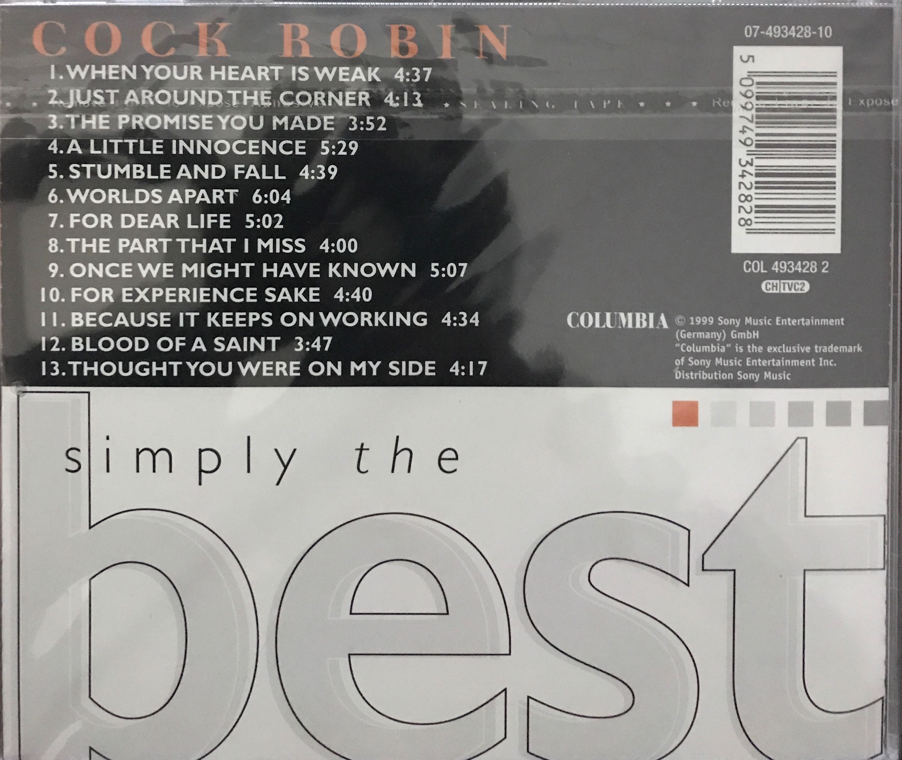 Cock Robin - Simply the Best - Cock Robin (CD) music collectible [Barcode 5099749342828] - Main Image 2