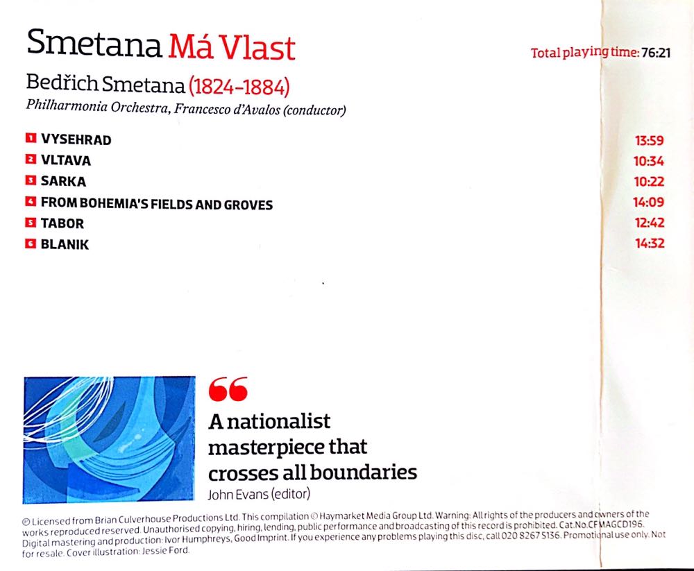 Má Vlast - Smetana, Bedrich (CD) music collectible [Barcode 00102681] - Main Image 2