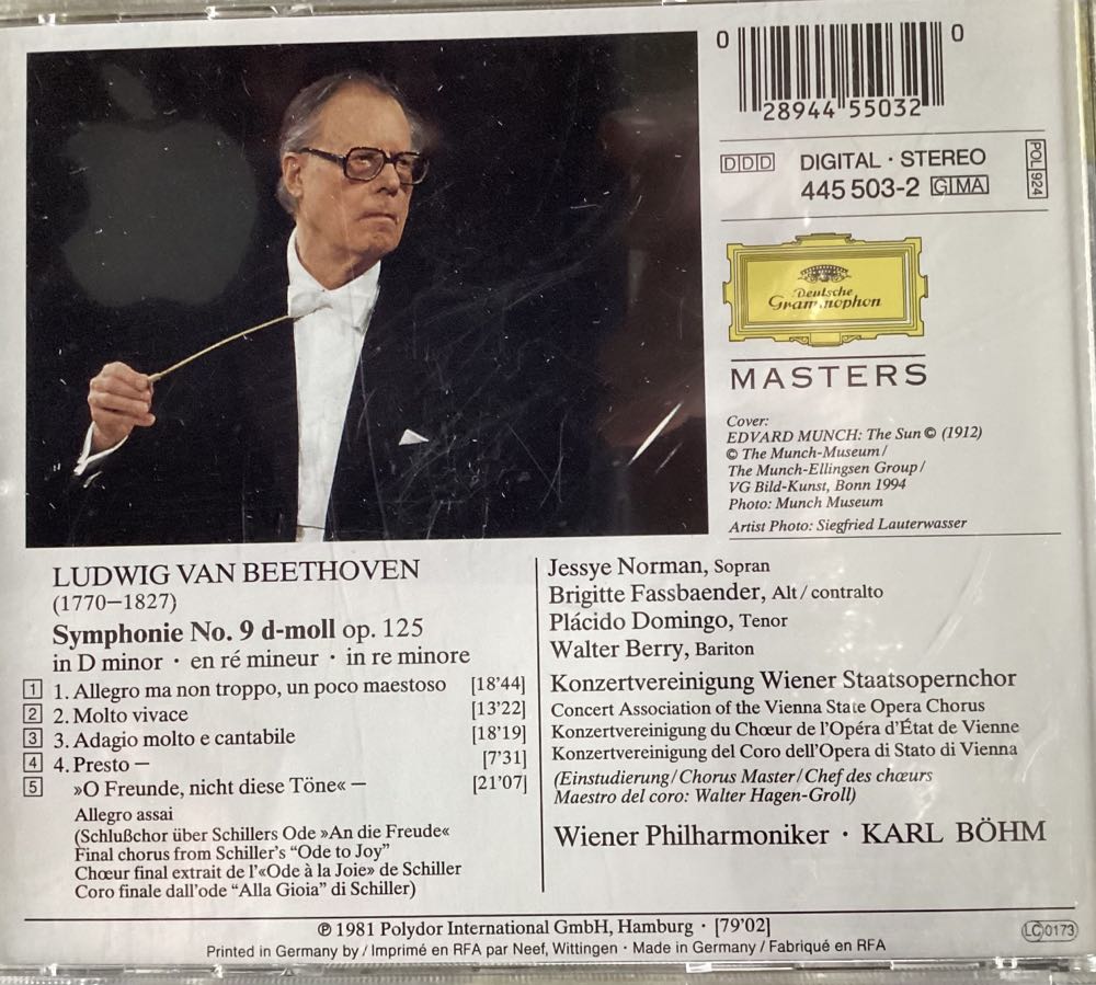 Beethoven: Symphony No. 9 (Wiener Philharmoniker) - Ludwig van Beethoven · Wiener Philharmoniker / Leonard Bernstein (CD) music collectible [Barcode 028944550320] - Main Image 2