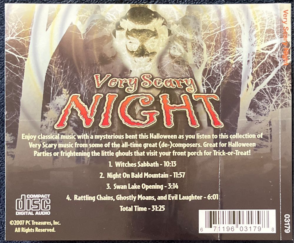 Very Scary Night - Halloween (CD) music collectible [Barcode 671196031798] - Main Image 2