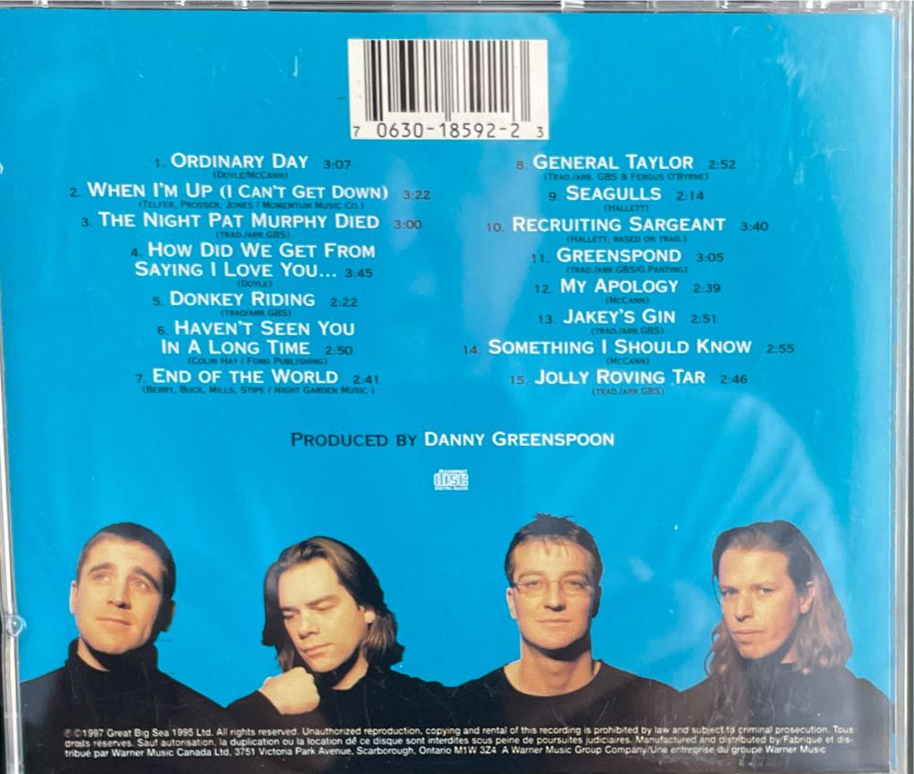 Play - Great Big Sea (CD - 4722) music collectible [Barcode 706301859223] - Main Image 2
