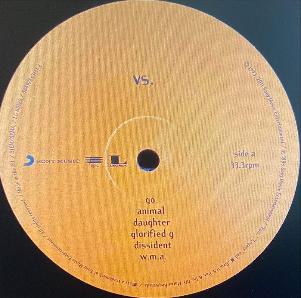Vs. - Pearl Jam (12” - 46) music collectible [Barcode 886978431318] - Main Image 3