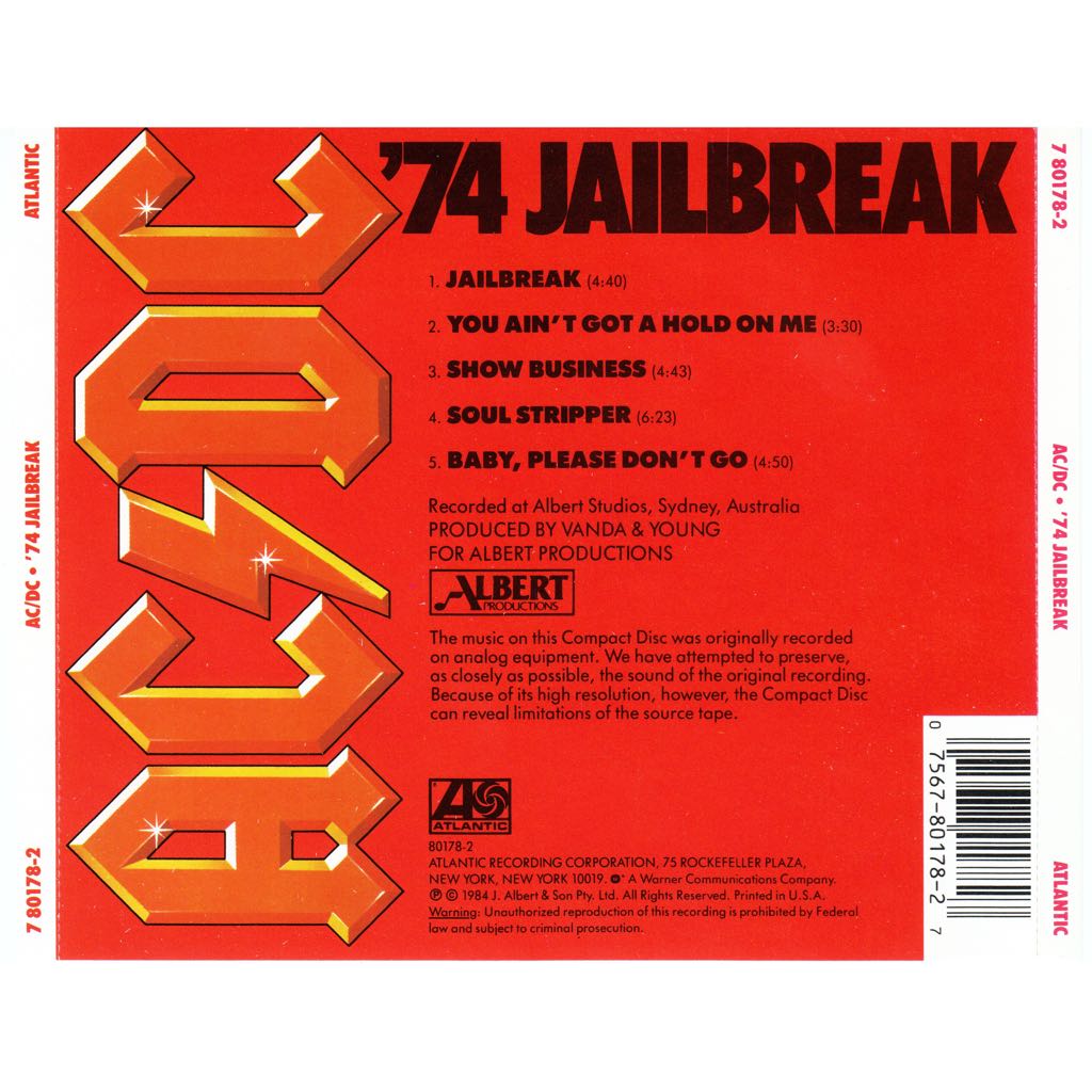 ’74 Jailbreak - AC/DC (CD - 24) music collectible [Barcode 5099708020026] - Main Image 2