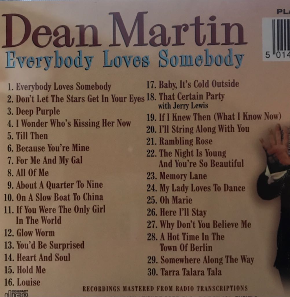 Everybody Loves Somebody Sometimes - Dean Martin (CD) music collectible [Barcode 5014293657426] - Main Image 2