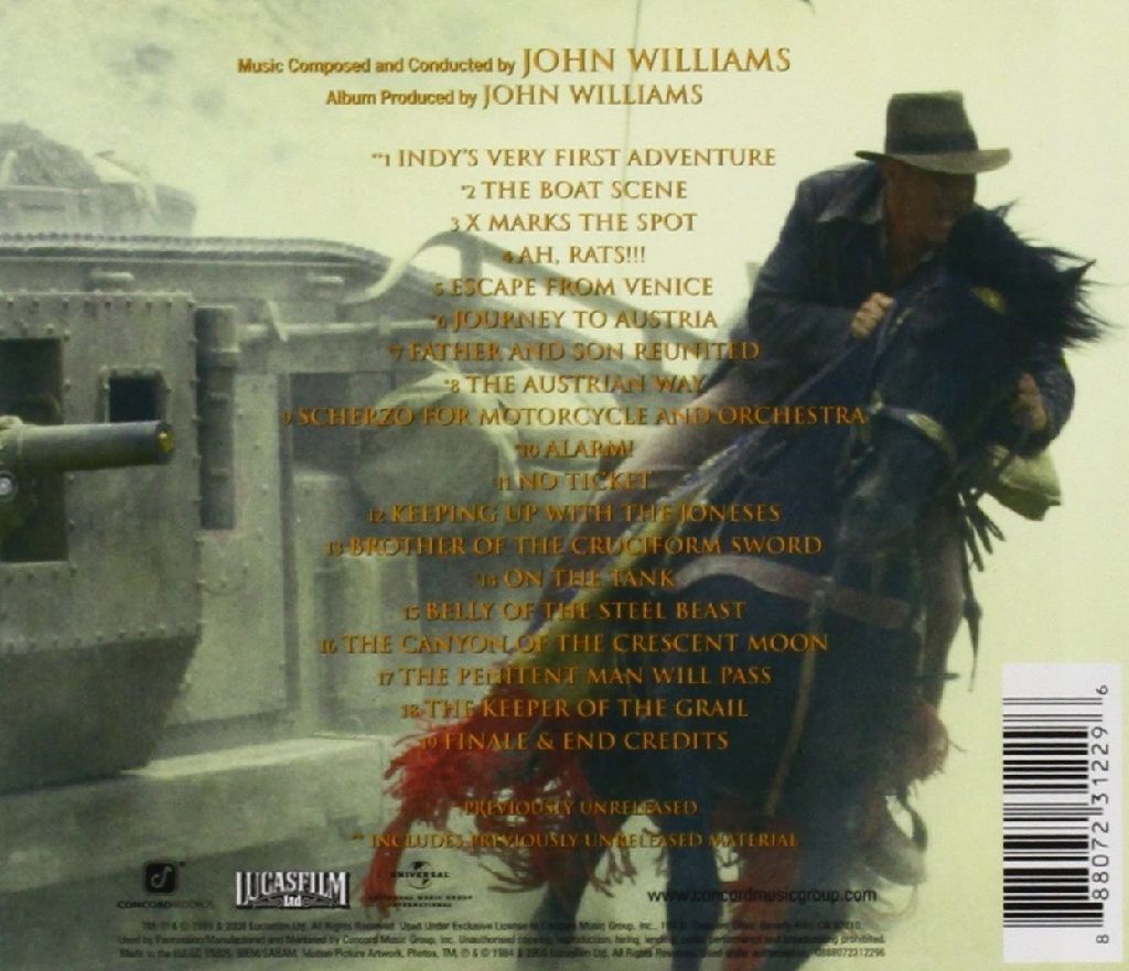 Indiana Jones and the Last Crusade - Soundtrack (CD) music collectible [Barcode 888072312296] - Main Image 2