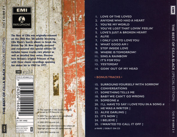 The Best Of Cilla Black - Cilla Black (12”) music collectible [Barcode 724354144424] - Main Image 2