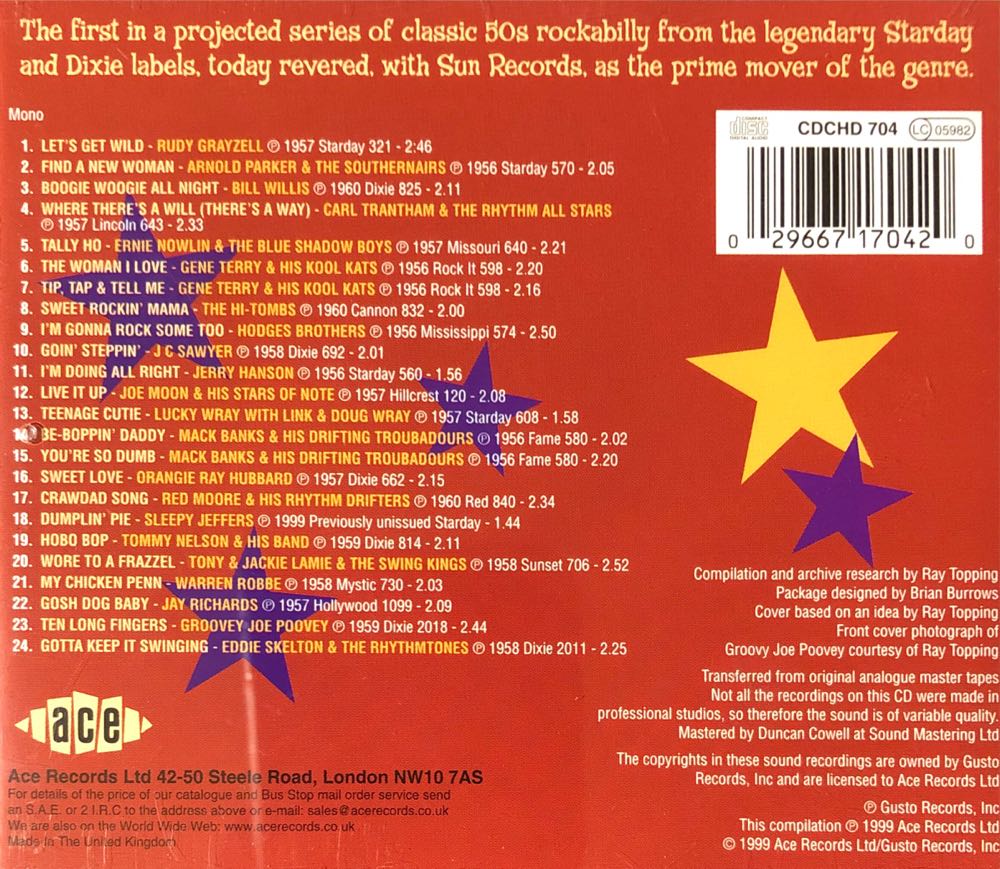 Starday-Dixie Rockabilly, Vol. 1 (Remastered) (MP3) - Various Artists (MP3) music collectible [Barcode 029667170420] - Main Image 2