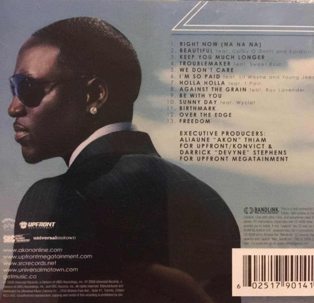 Freedom - Akon (MP3 - 57) music collectible [Barcode 602517901414] - Main Image 2