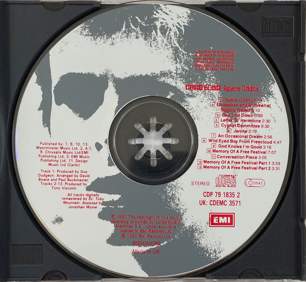 Space Oddity - Bowie, David (CD - 45:13) music collectible [Barcode 077779183524] - Main Image 4