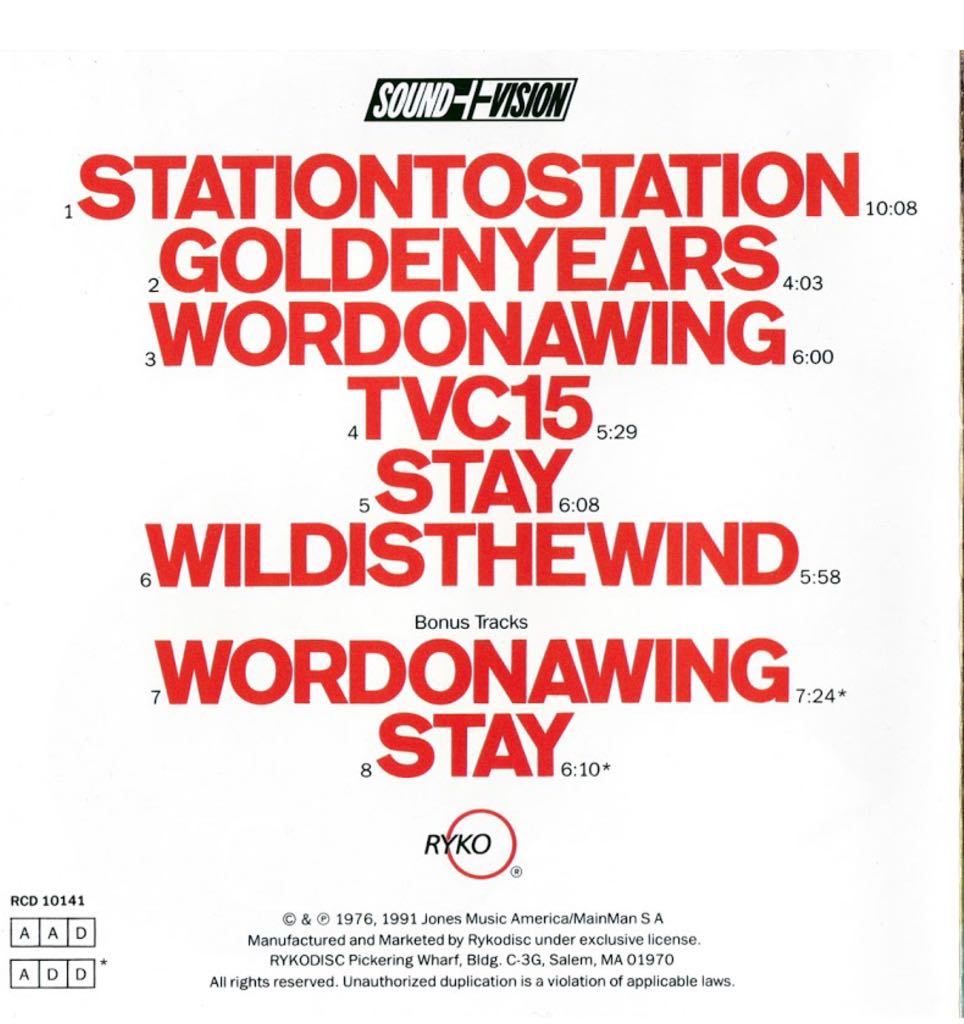 Station to Station - Bowie, David (12” - 38:08) music collectible - Main Image 2