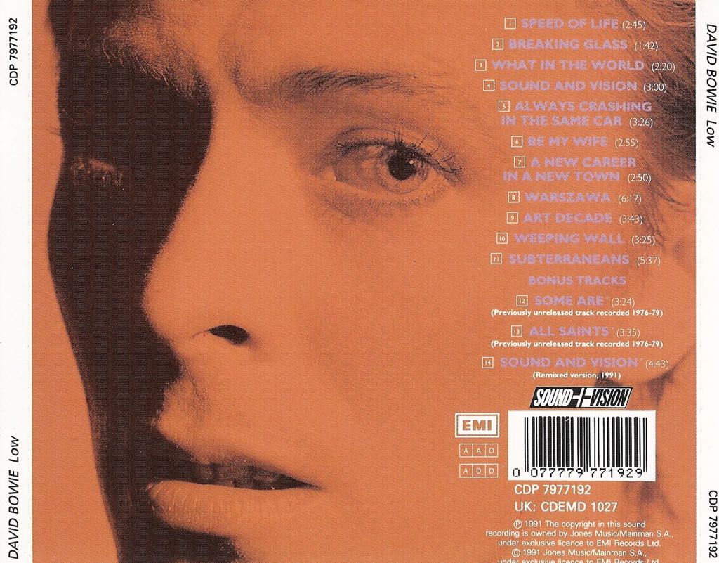 Low - Bowie, David (CD) music collectible [Barcode 0077779771929] - Main Image 2