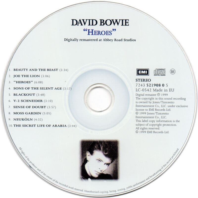 Heroes - Bowie, David (CD - 4036) music collectible [Barcode 0724352190805] - Main Image 2
