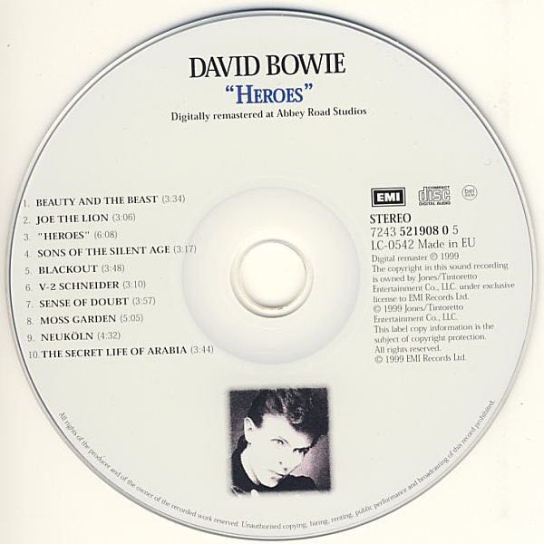Heroes - Bowie, David (CD - 4036) music collectible [Barcode 0724352190805] - Main Image 4
