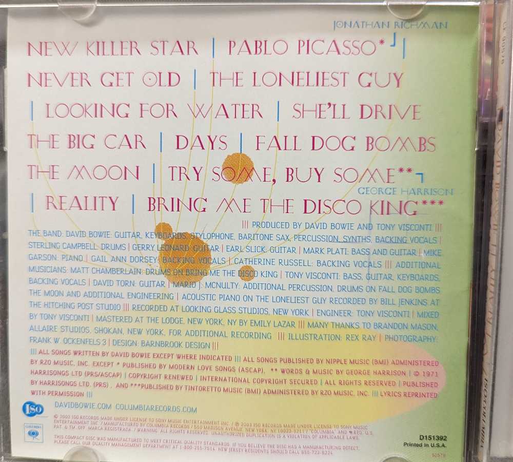 Reality - David Bowie (CD - 49) music collectible [Barcode 5099751255529] - Main Image 3