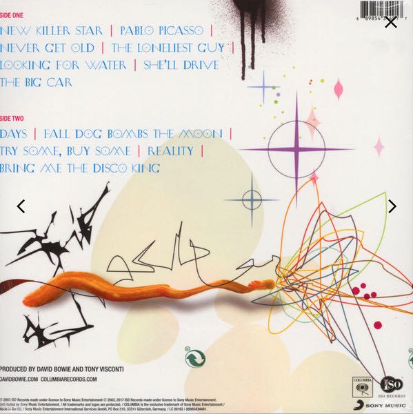 Reality 180gm Limited Edition Black - Bowie, David (12”) music collectible [Barcode 8718469533671] - Main Image 2