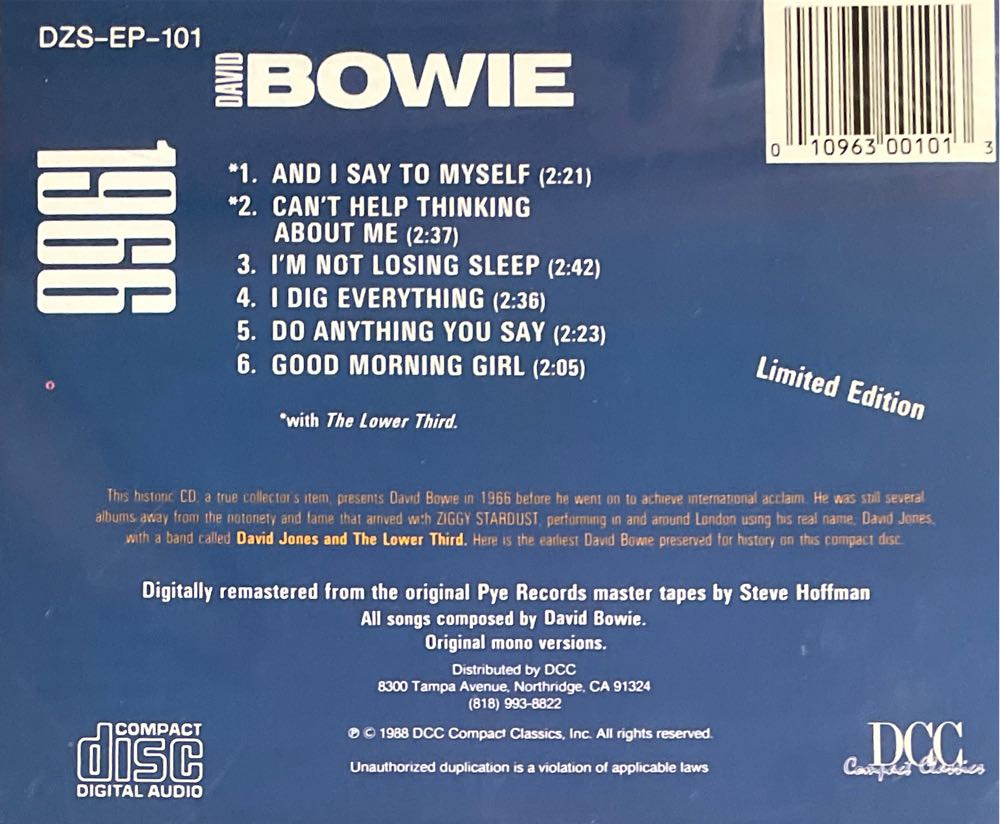 1966 - Bowie, David (CD - 15) music collectible [Barcode 010963001013] - Main Image 2