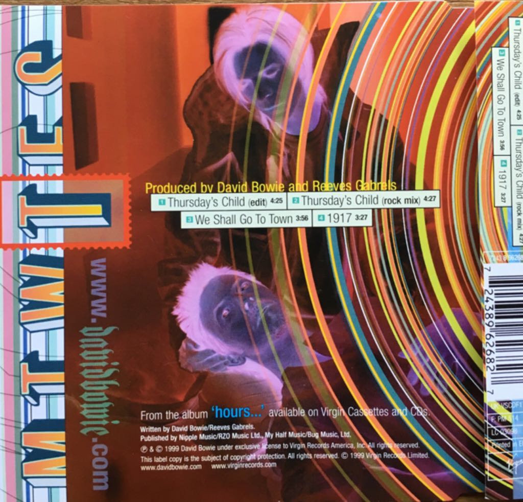 Thursday’s Child - Bowie (CD) music collectible [Barcode 724389626827] - Main Image 2