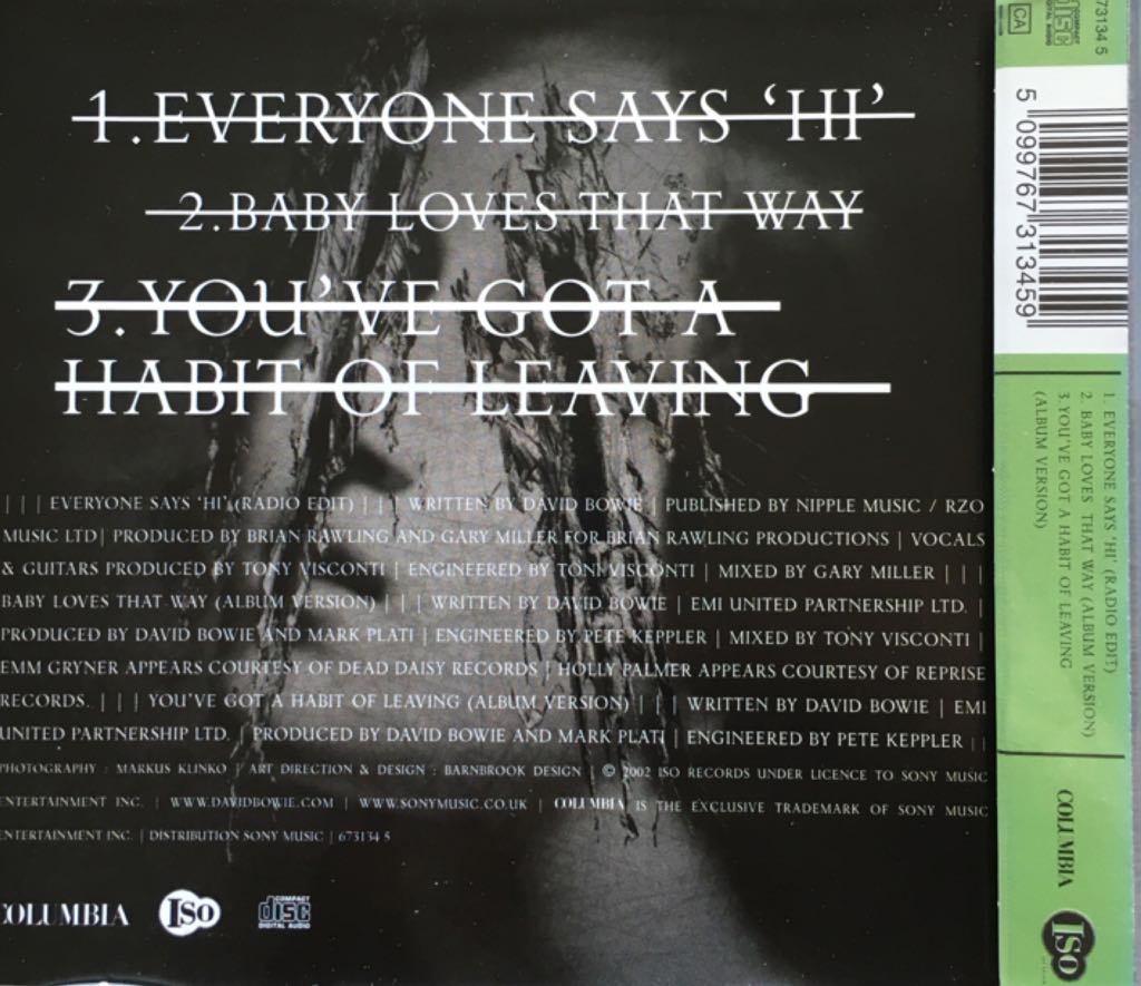 Everyone Says Hi - Bowie, David (CD) music collectible [Barcode 5099767313459] - Main Image 2